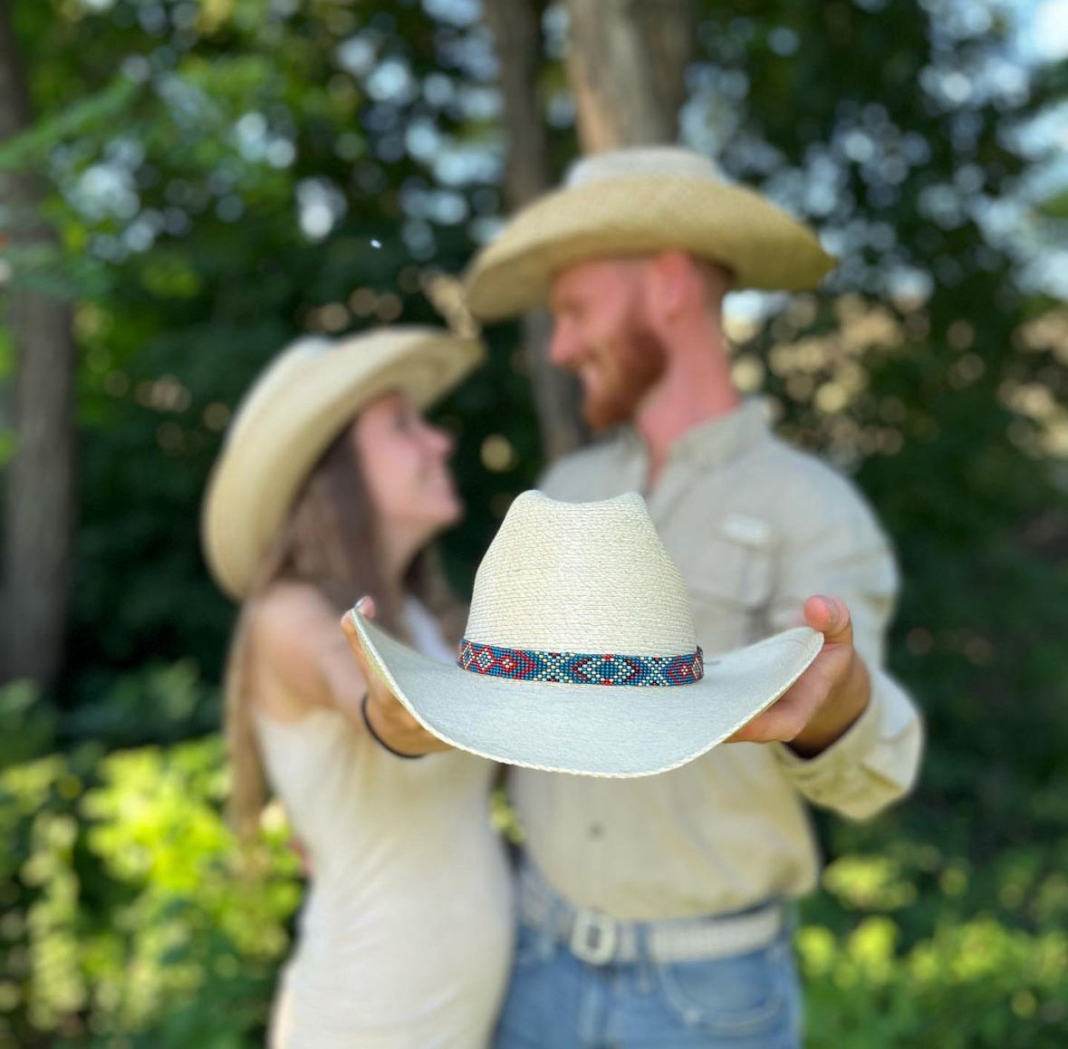 Infant Size CowboyHat & Customizable Beaded Band